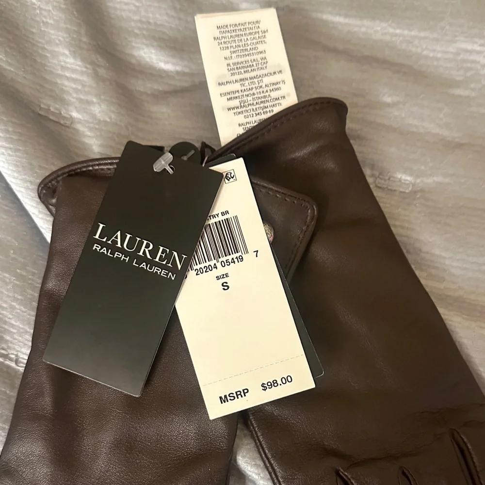 Lauren Ralph Lauren Dark Brown Leather women’s Gloves